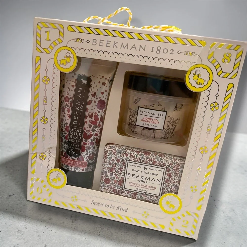 Beekman 1802‎ Honeyed Grapefruit Goat Milk Soap Hand & Body Cream 3pc Gift Set